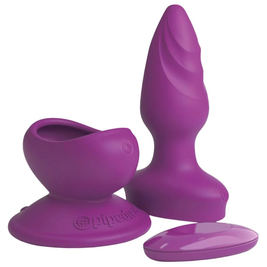 Vibro-Analplug in Wellenstruktur mit Wandbefestigung
