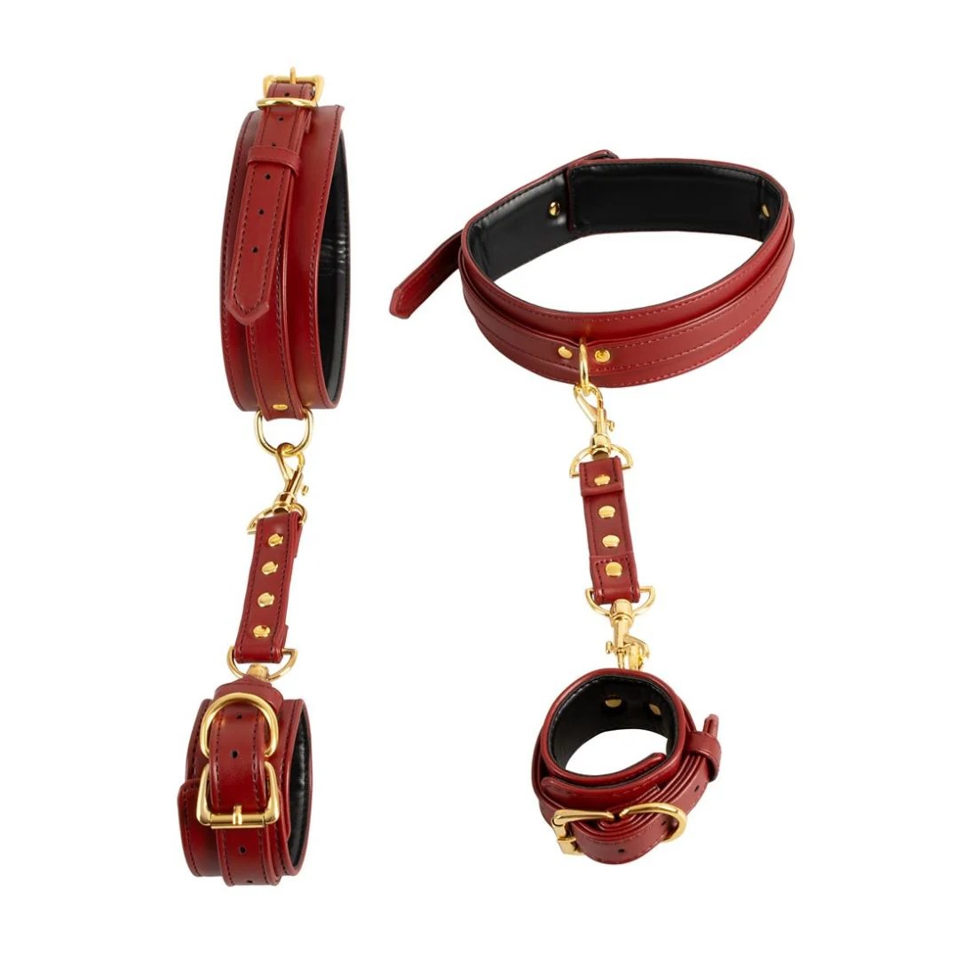 Hand-Bein-Fessel aus rotem Lederimitat