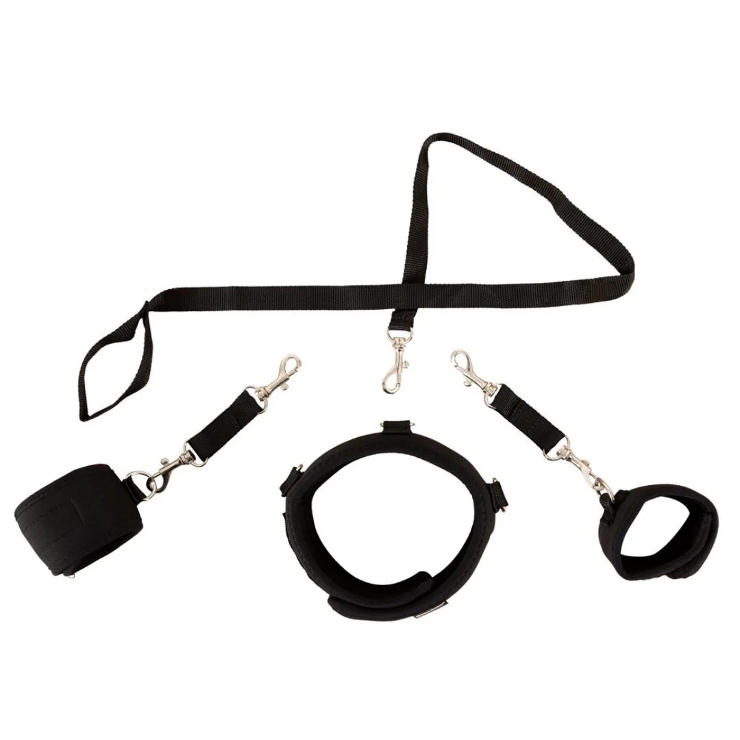 Halsband mit Handfesseln und Leine