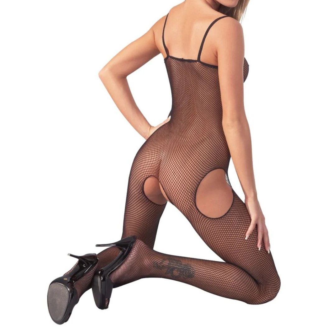 Bodystocking ouvert aus Stretch-Netz mit Cut-outs