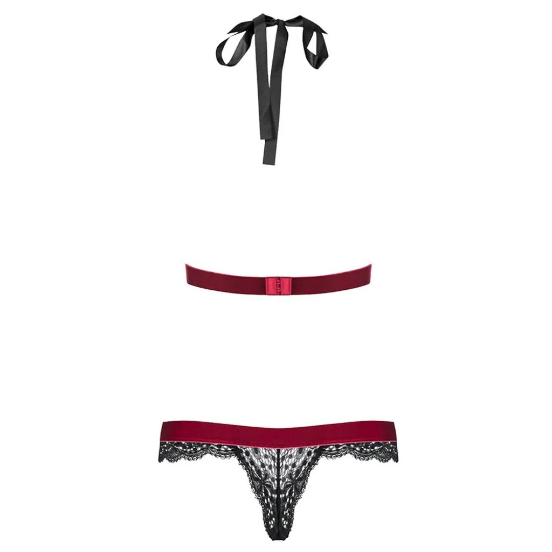 Rio-Body aus feiner Spitze mit Samtbund