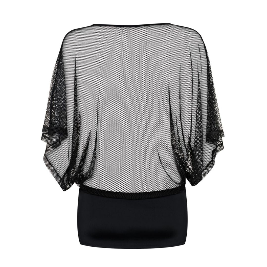 Minikleid mit transparentem Oberteil plus String