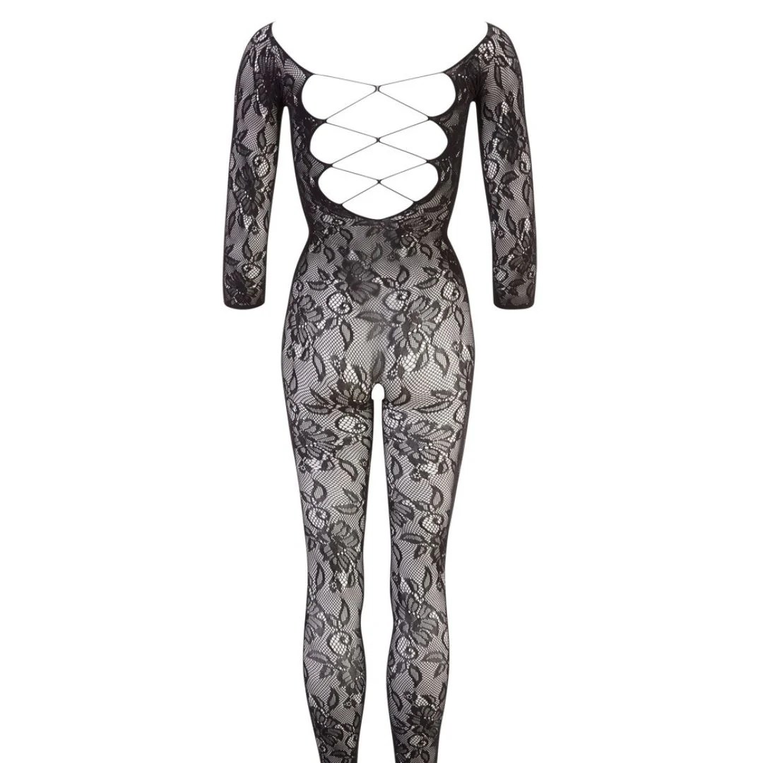 Bodystocking ouvert mit Blütenspitze