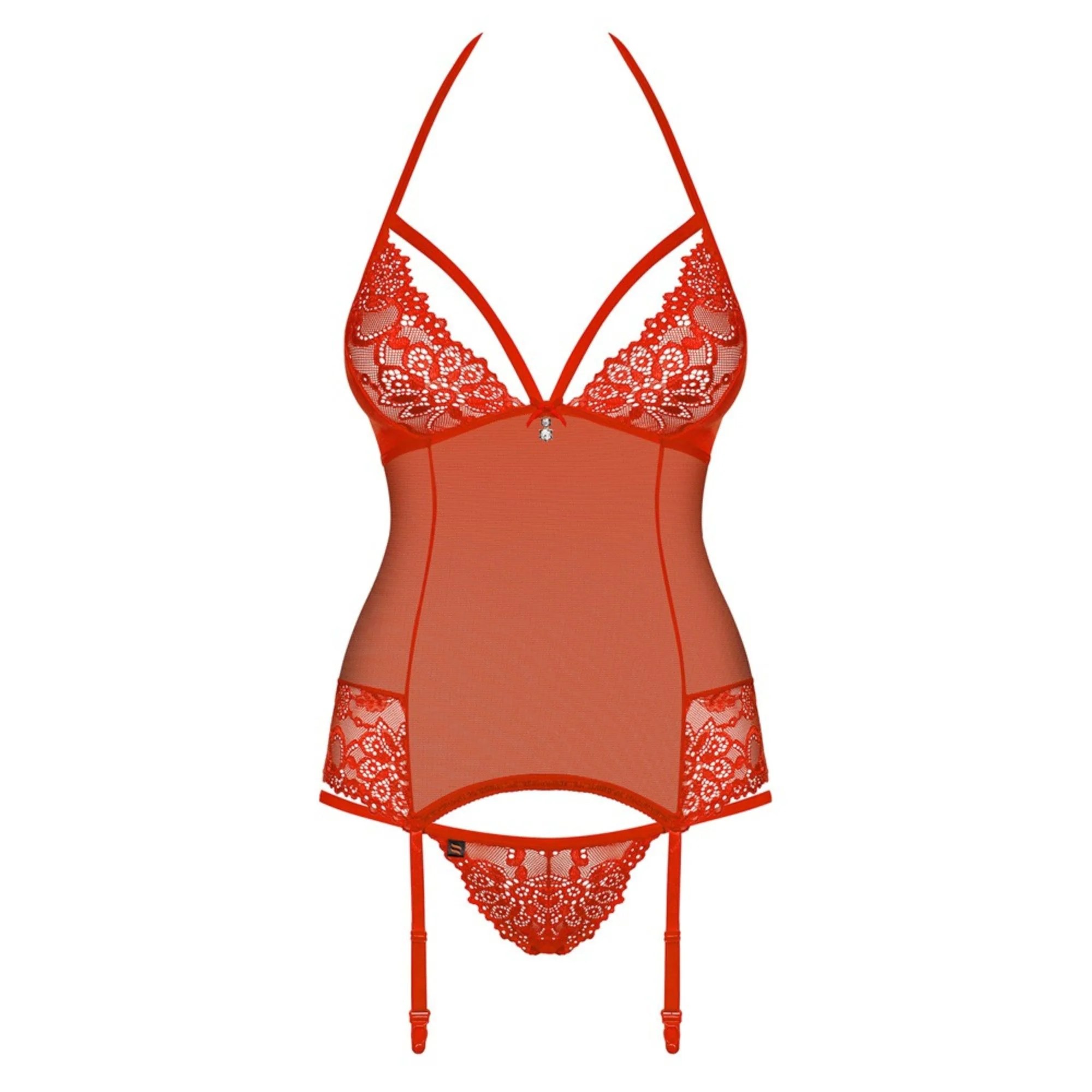 Strapshemd mit Neckholder plus String