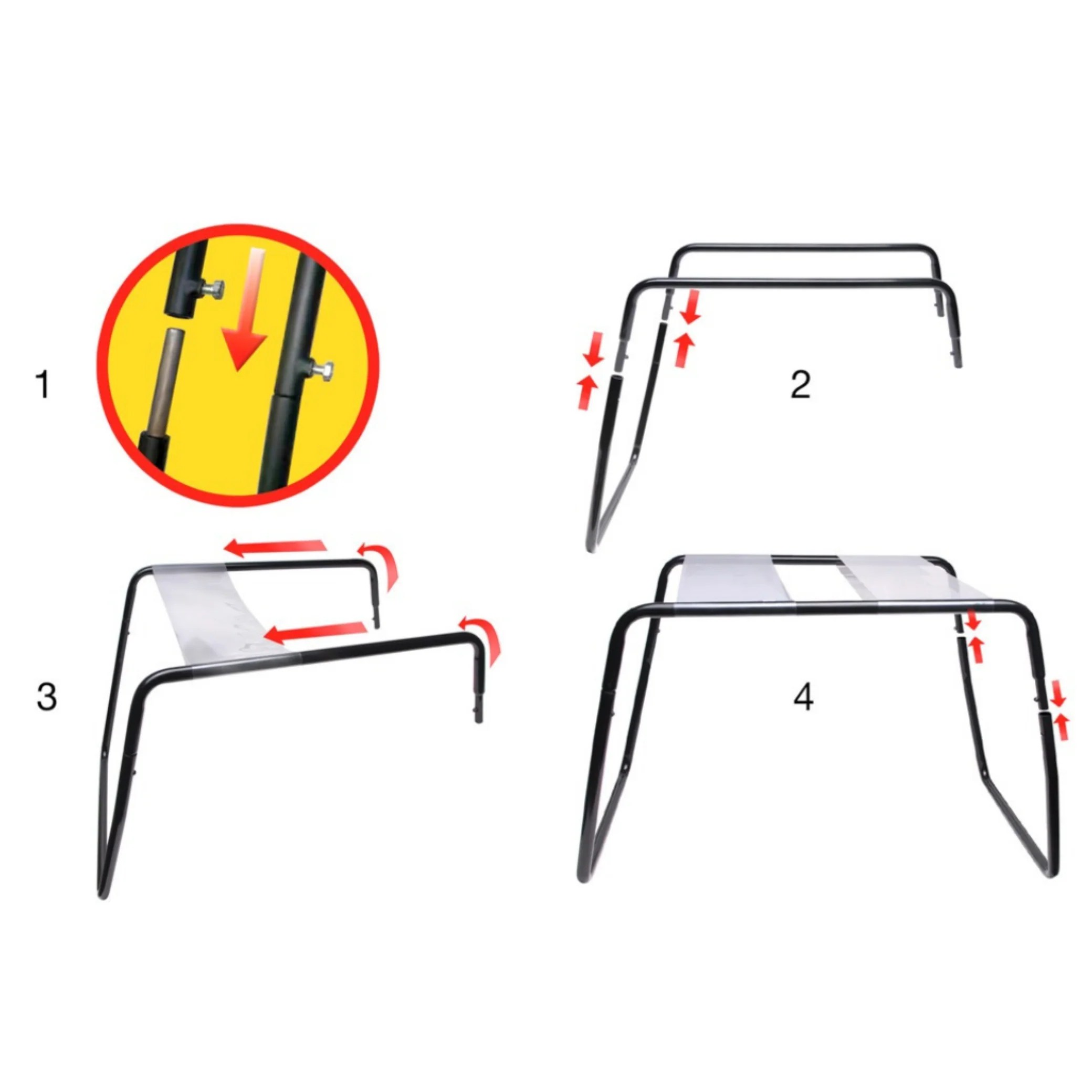 Federnder Sexhocker mit transparenter Sitzfläche