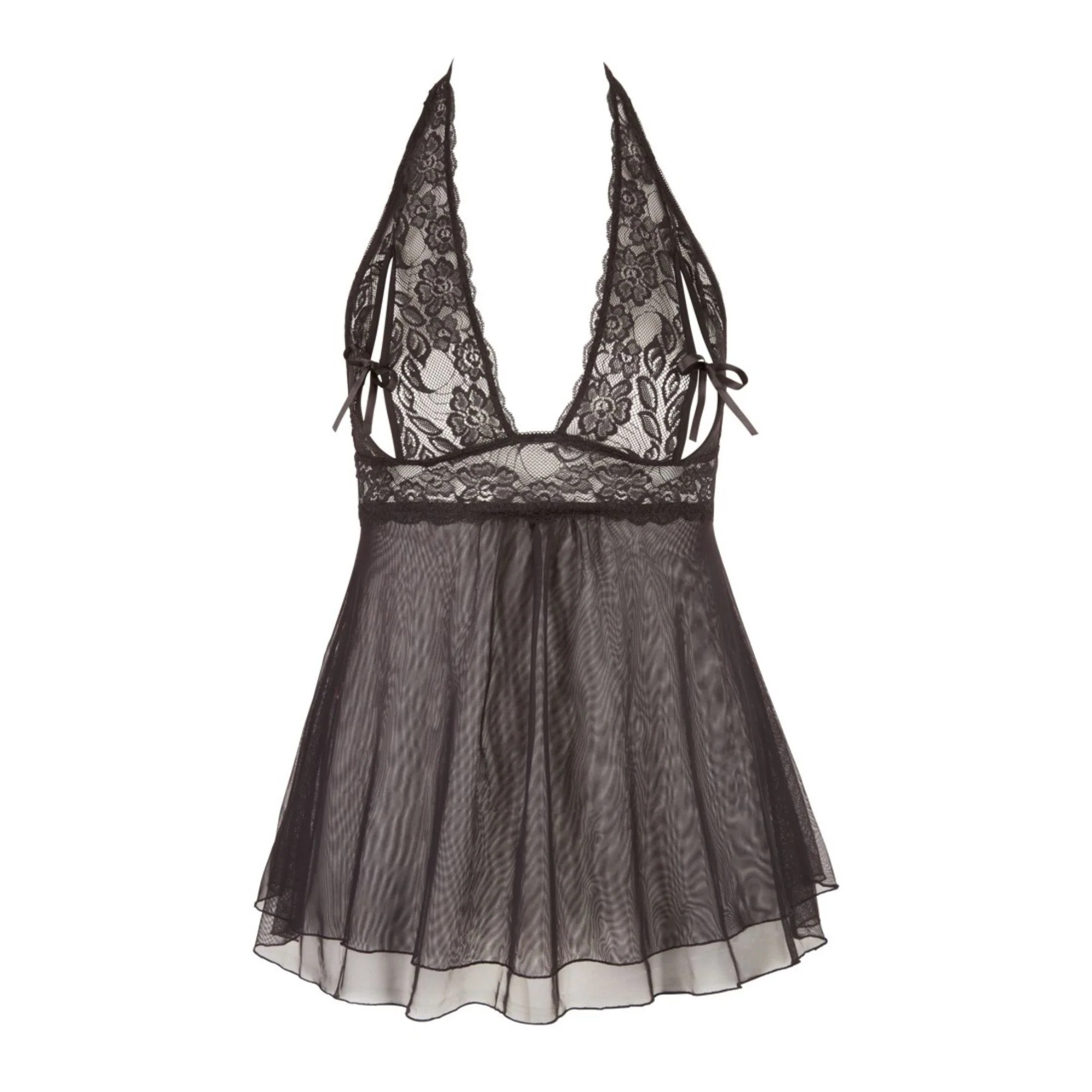 Babydoll mit Neckholder und geschlitzten Cups