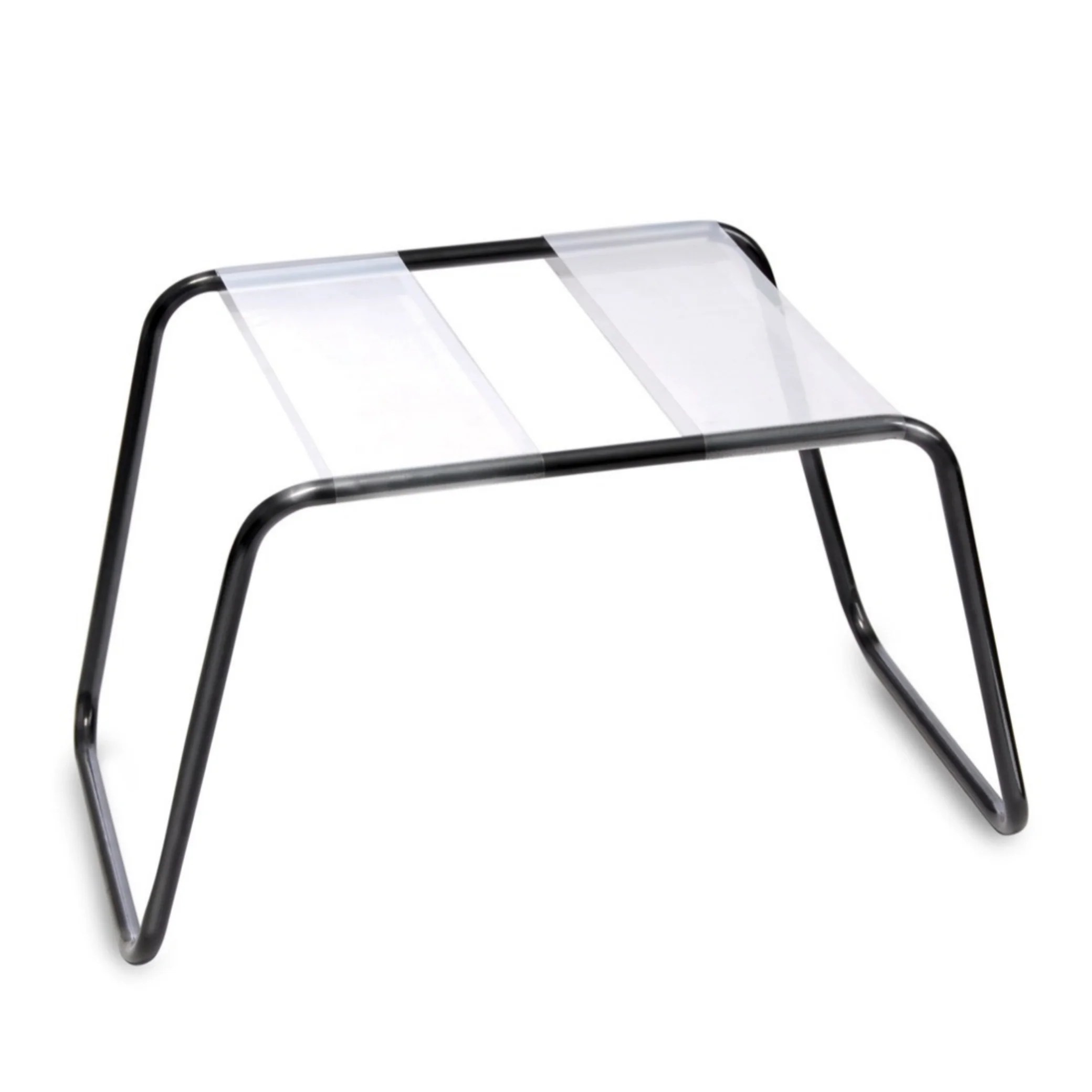 Federnder Sexhocker mit transparenter Sitzfläche