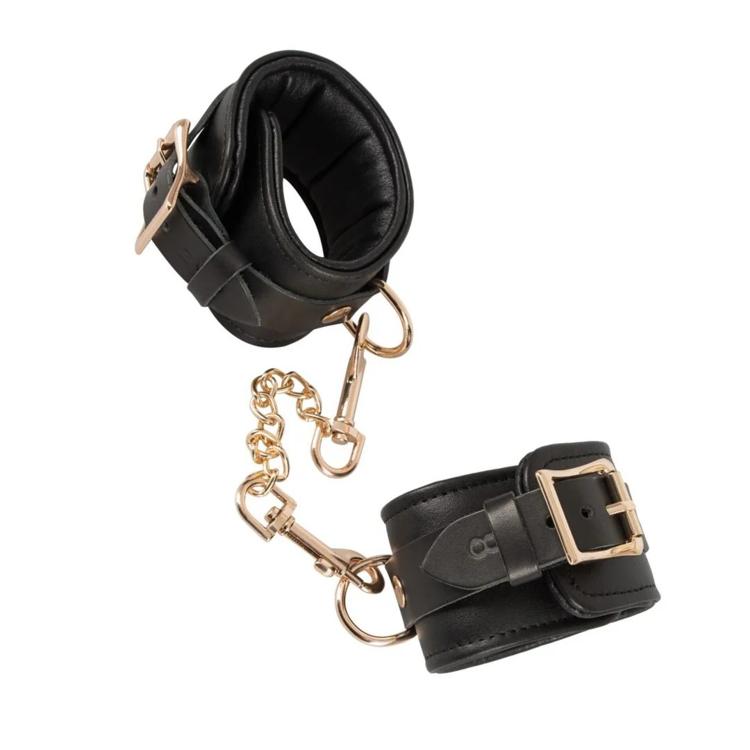 Handfessel aus Leder mit Gold-Details