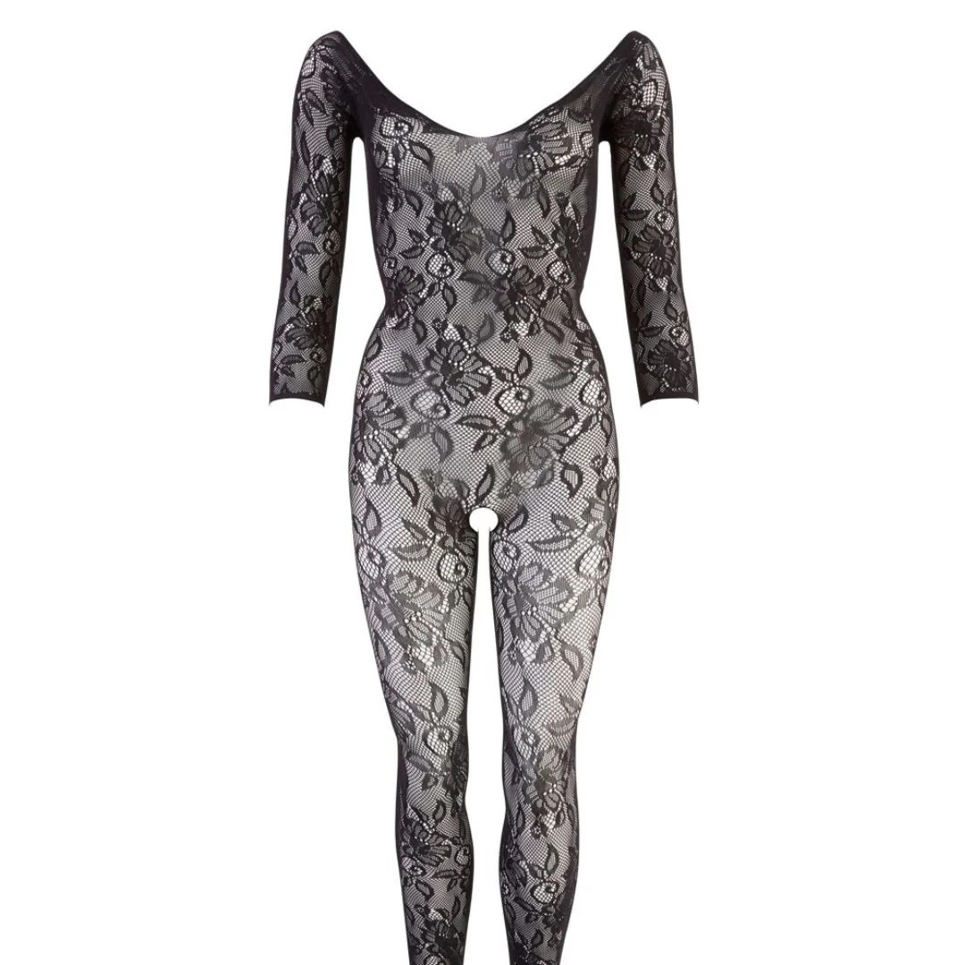 Bodystocking ouvert mit Blütenspitze