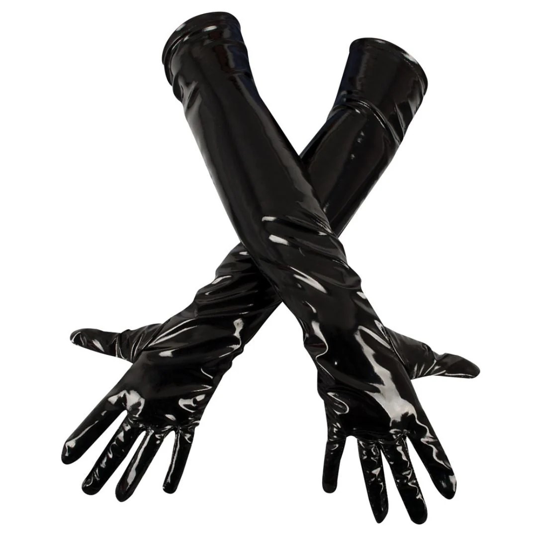 Handschuhe aus Lack mit Stretch