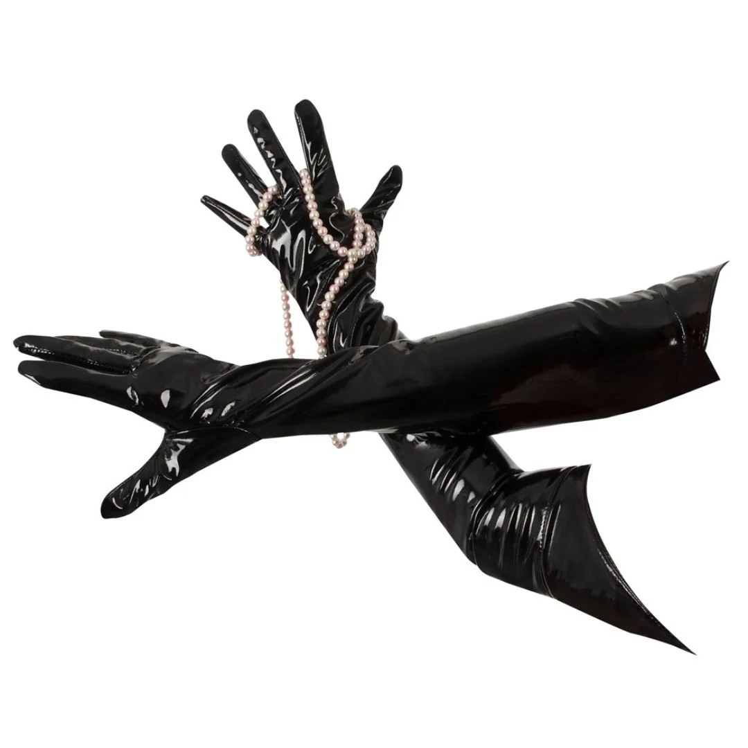Extra lange Handschuhe aus Lack