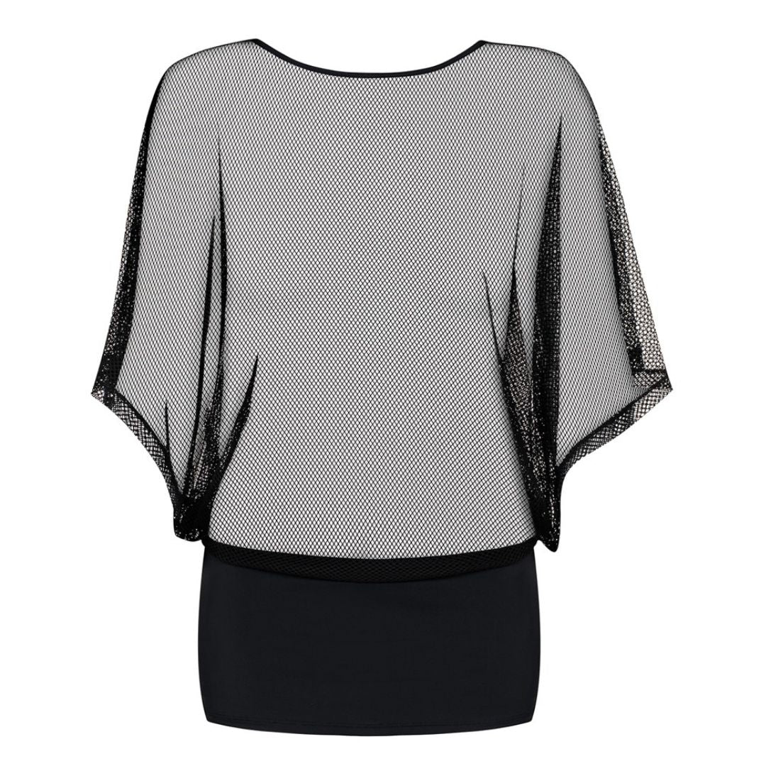 Minikleid mit transparentem Oberteil plus String