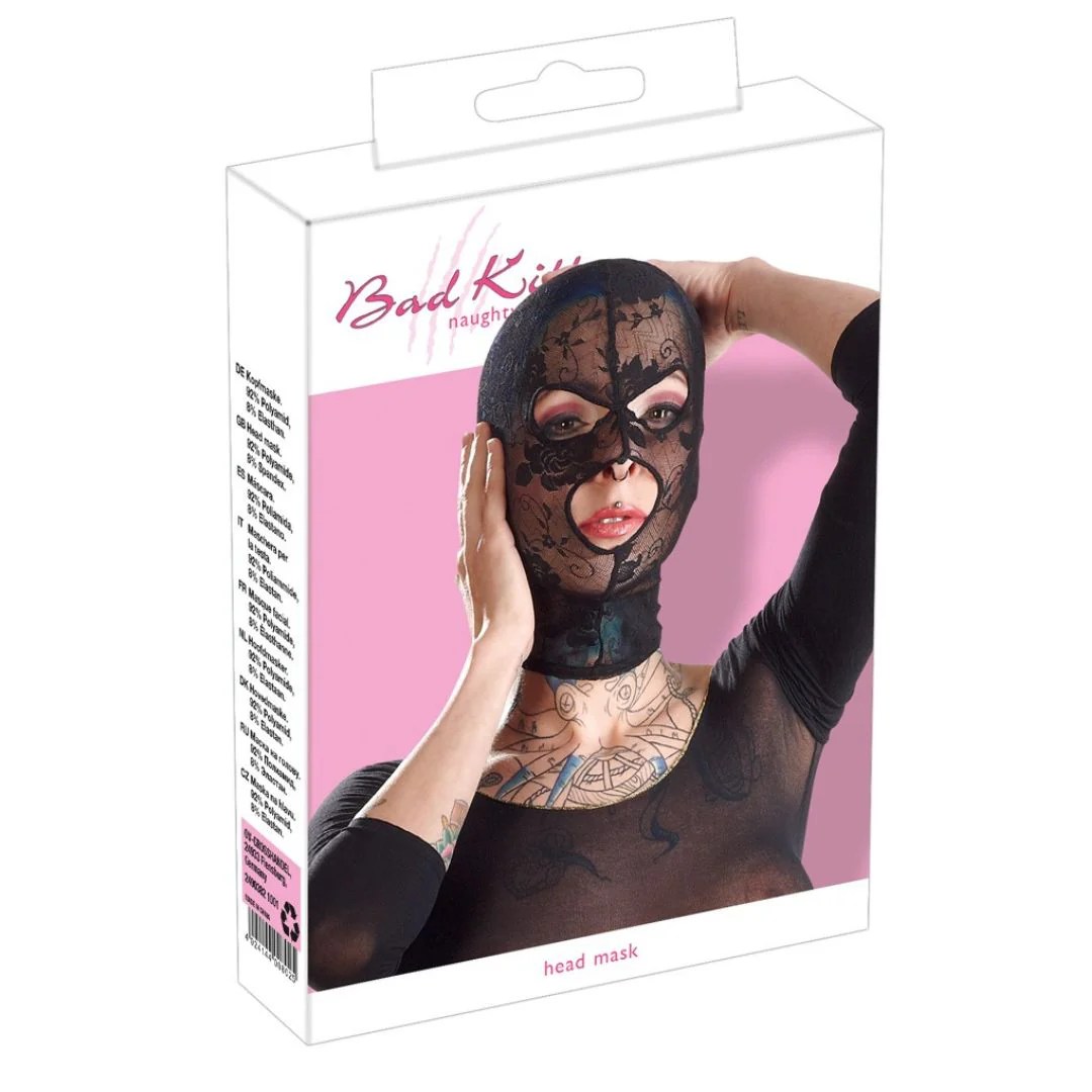 Kopfmaske aus elastischer Spitze