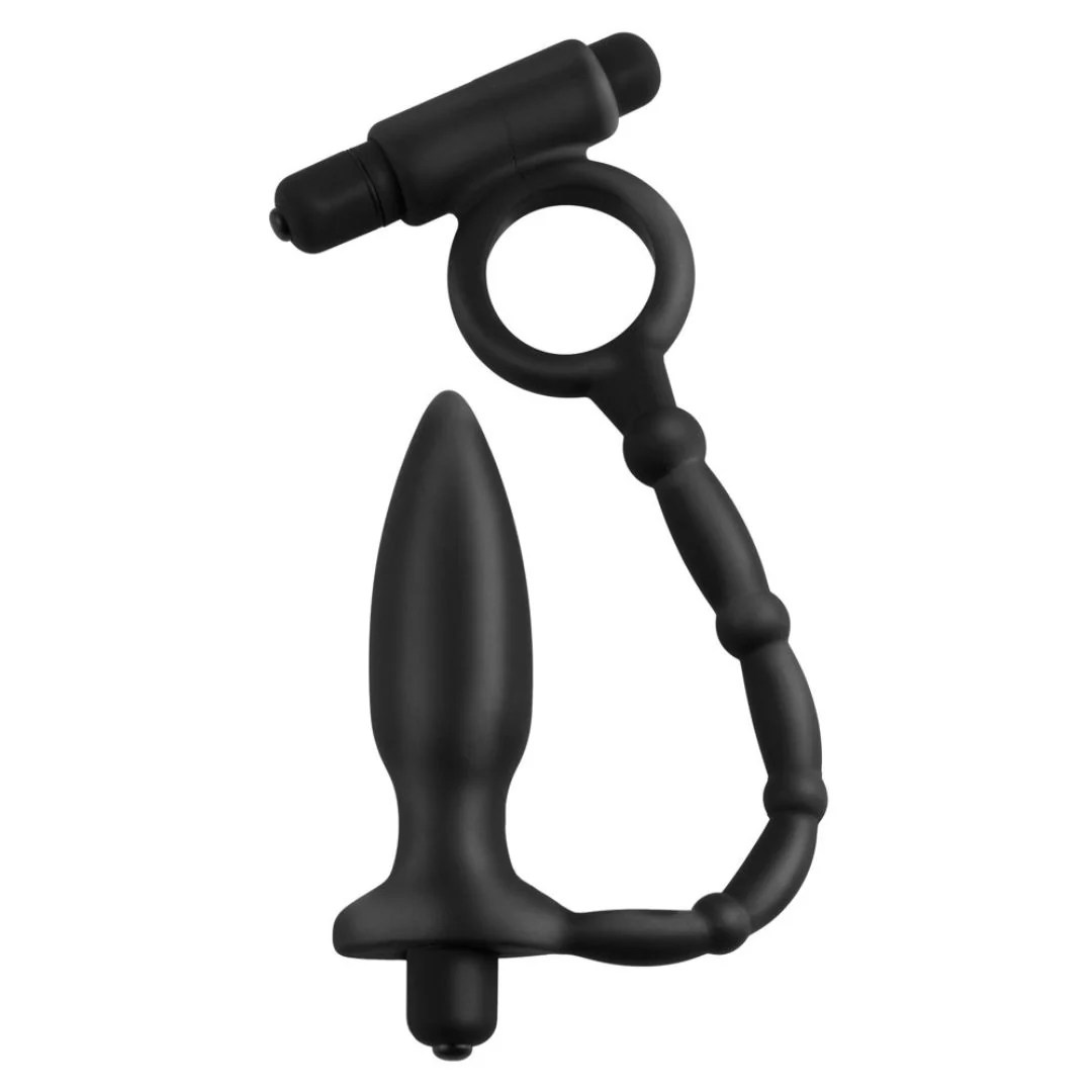 Vibro-Analplug mit Penisring