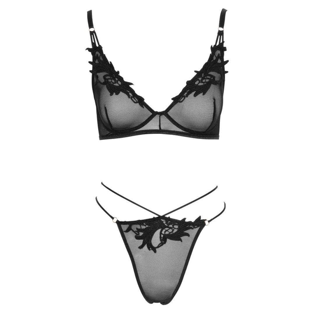 BH plus Rio-String mit edlen Stickerei-Applikationen