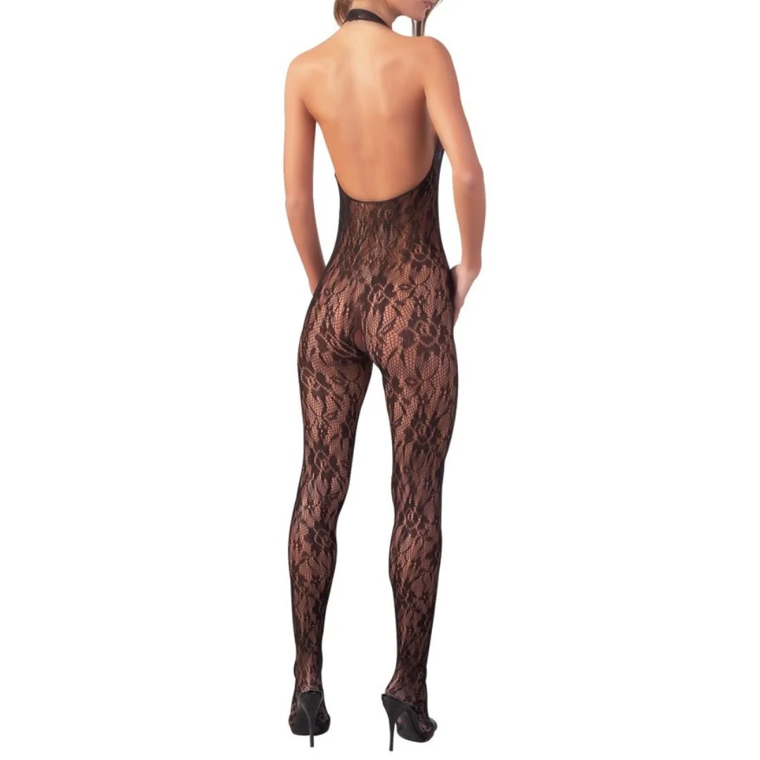 Spitzen-Catsuit Ouvert mit Perlen-Detail