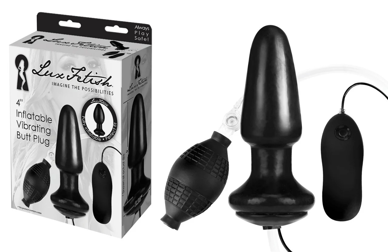 LUX FETISH 4%27 Inflatbale Vibrating Butt Plug