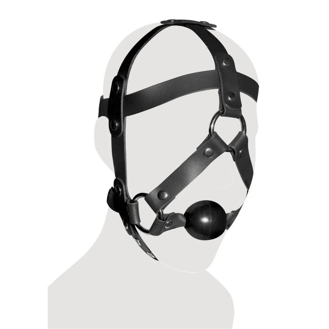 Lederkopfgeschirr mit Ballknebel