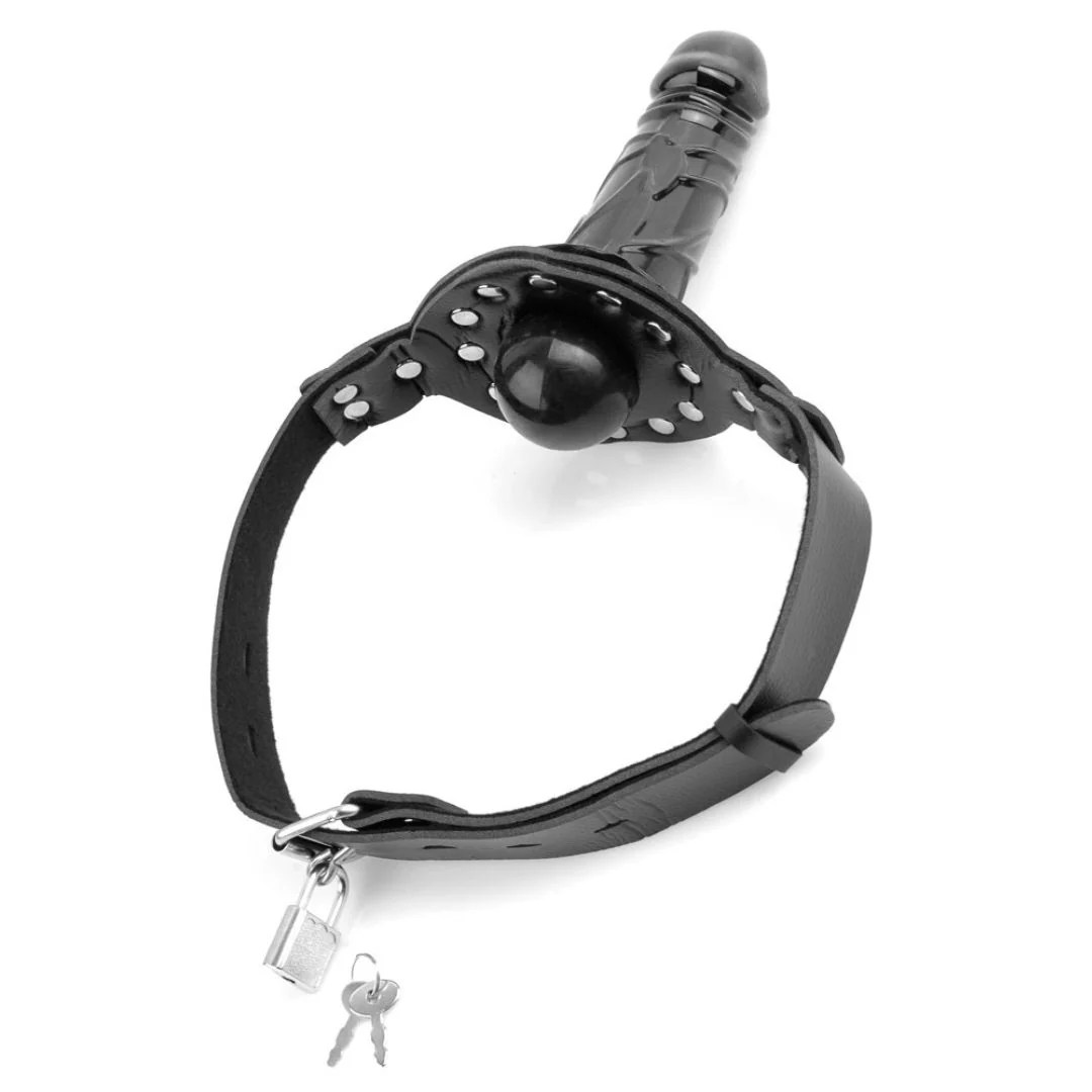 Deluxe Ballknebel mit Dildo und Schloss