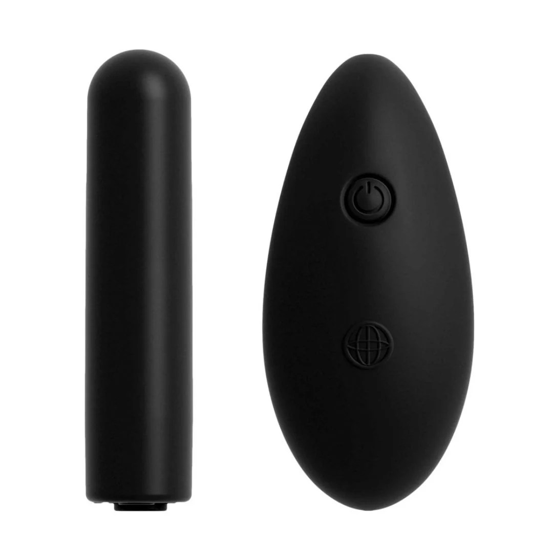 Vibro-String mit Minivibrator, 2 Analplugs und Fernbedienung