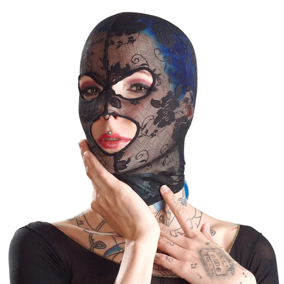 Kopfmaske aus elastischer Spitze