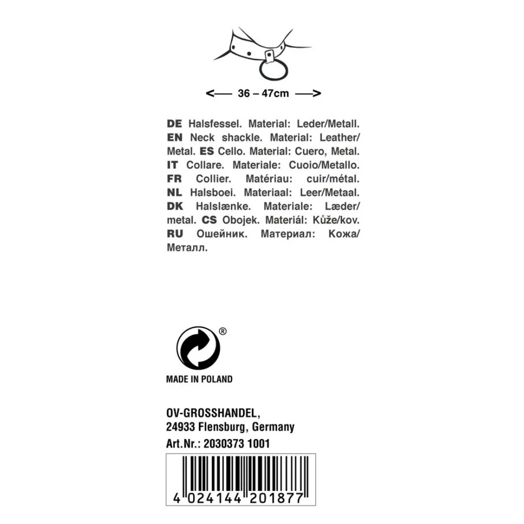 Leder-Halsfessel mit Metallketten