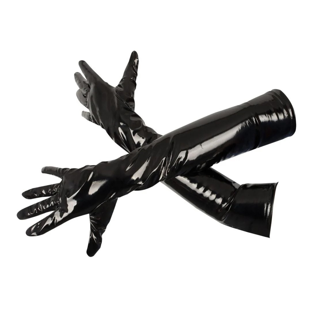 Handschuhe aus Lack mit Stretch