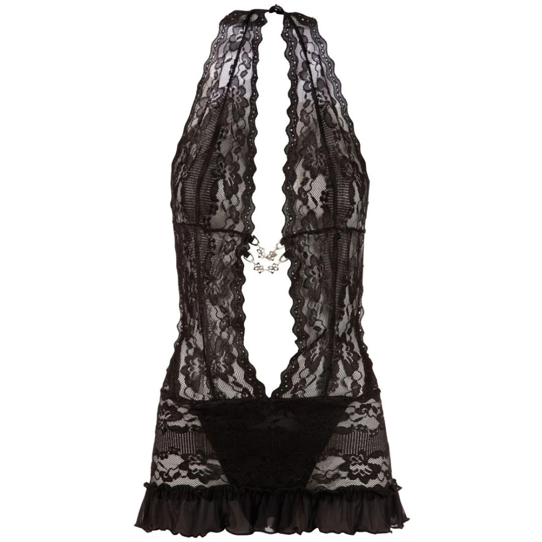 Kleid mit Neckholder plus String ouvert