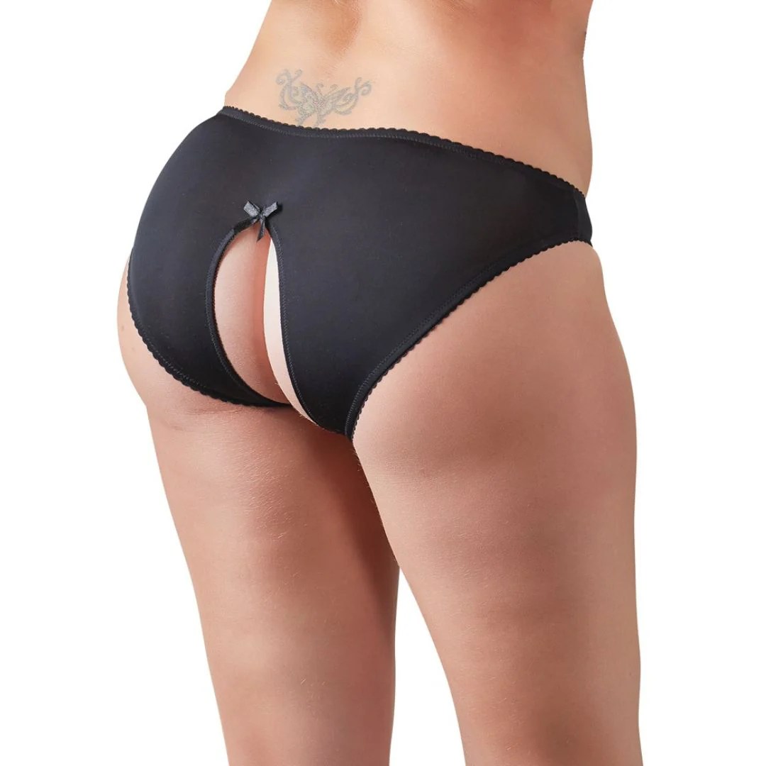 Slip ouvert mit Spitze und Zierschleife