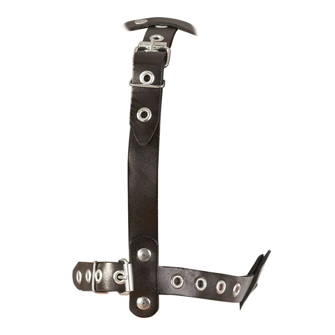 Leder Kopfgeschirr mit Latexdildo und Mundknebel