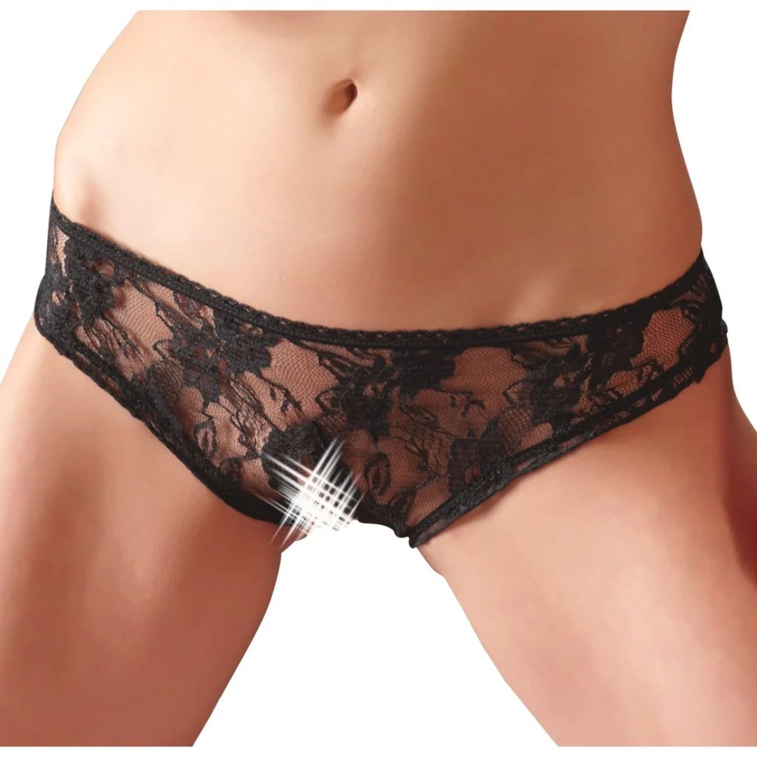Slip ouvert aus blumiger Spitze