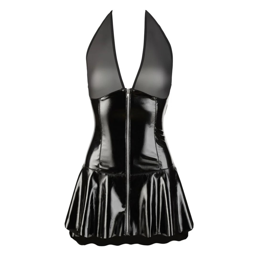 Kleid aus Lack mit Powernet-Neckholder und Cups, 2XL - SALE