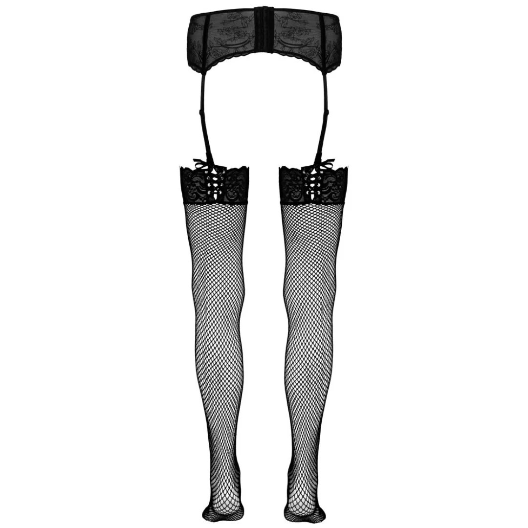 Straps-Strümpfe aus Netz mit Zierschnürung