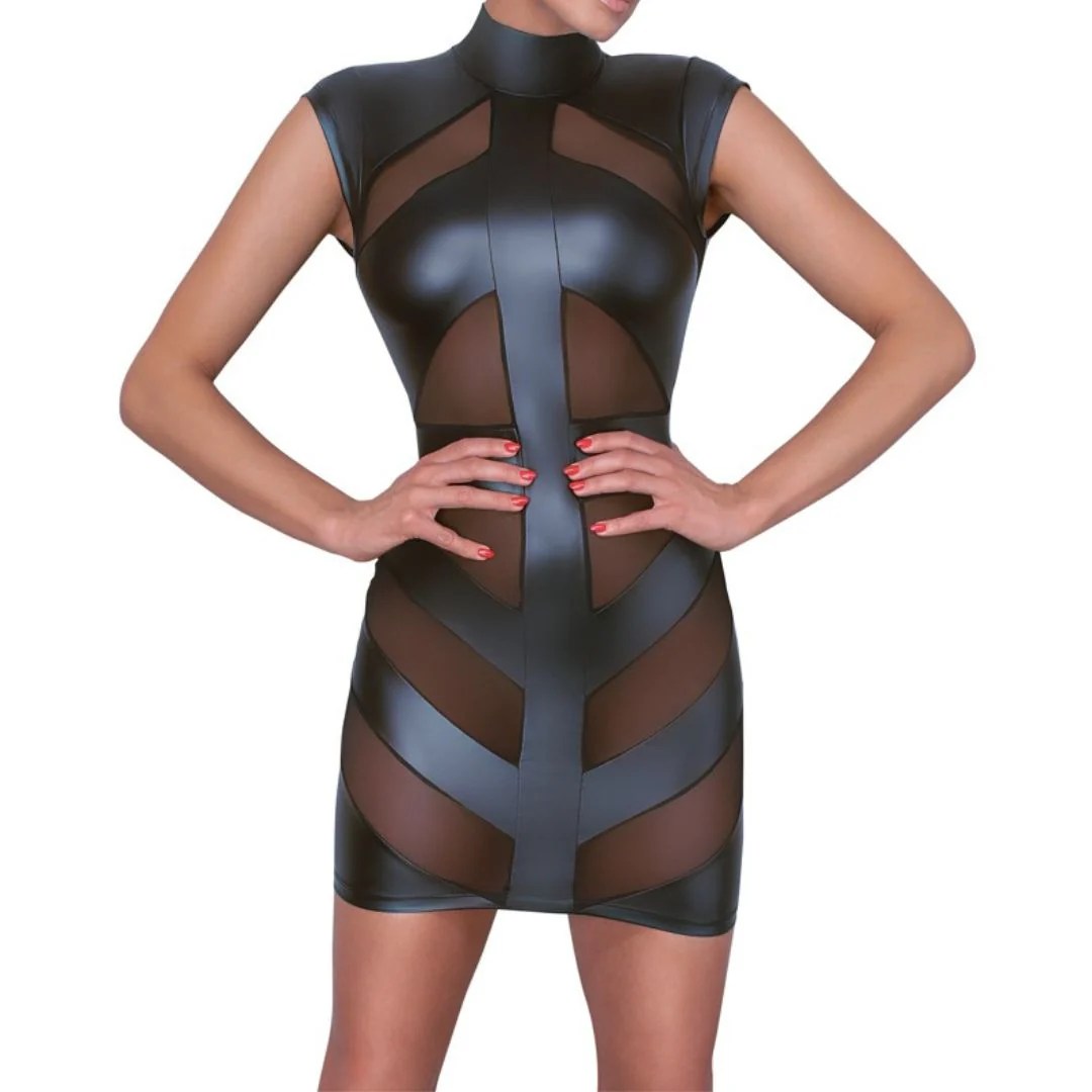 Minikleid im Mattlook mit Powernet-Einsätzen