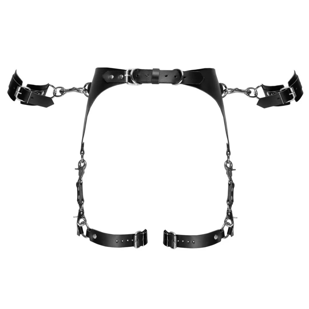 Leder-Strapsgurt mit Hand- und Oberschenkelfesseln
