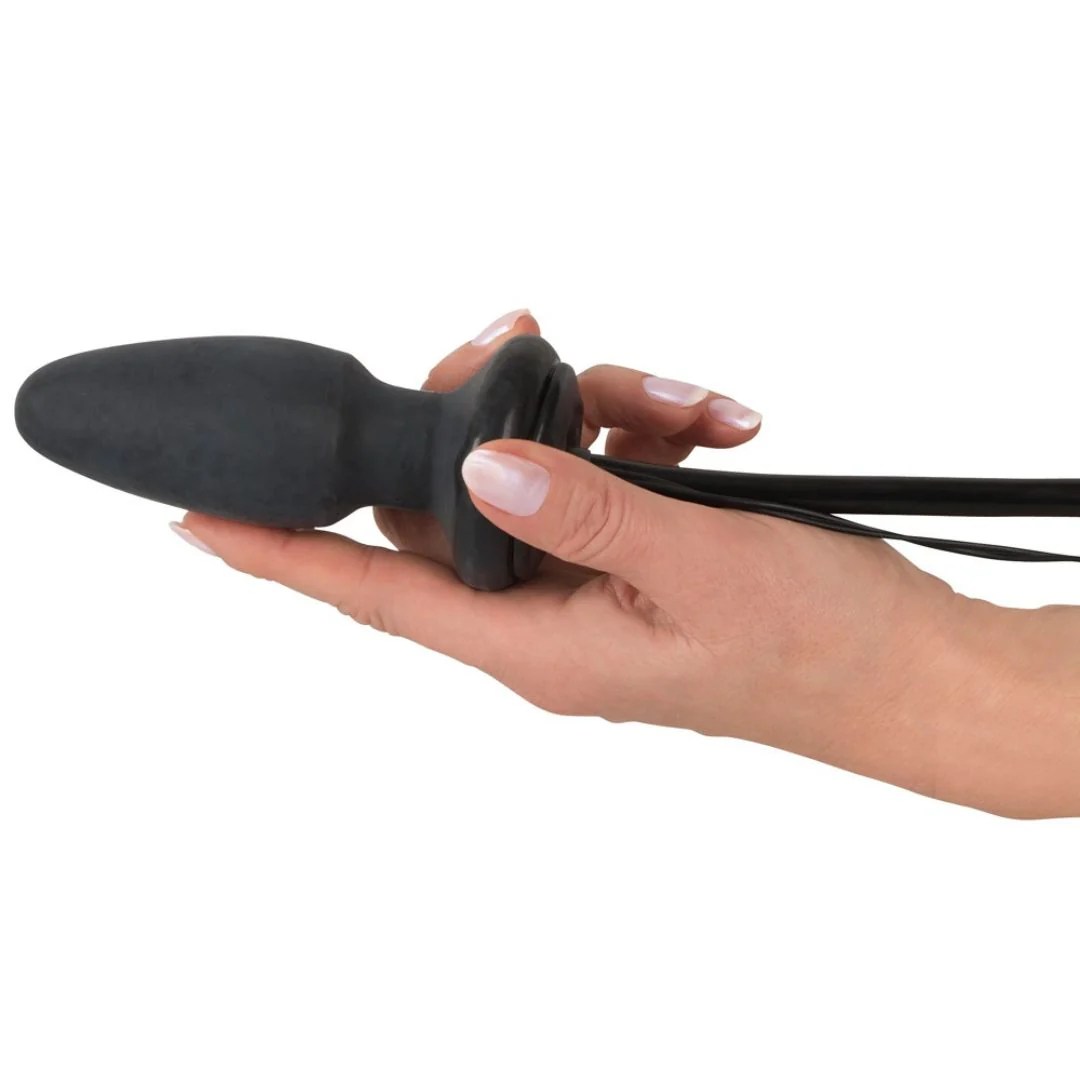 Latex-Analplug mit Ballpumpe und Vibration