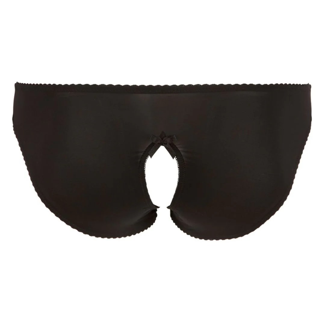 Slip ouvert mit Spitze und Zierschleife