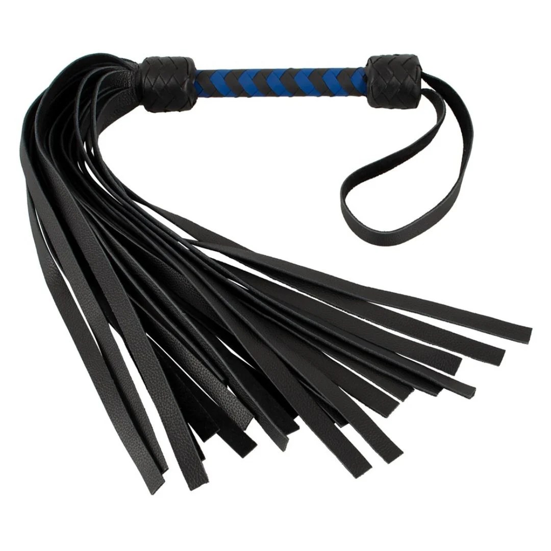 Peitsche aus Leder mit 2-farbigem Griff