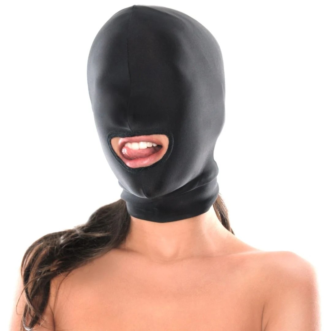 Elastische Kopfmaske mit Mundaussparung