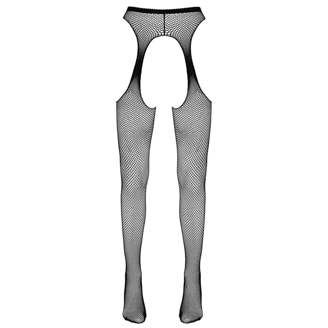 Netzstrumpfhose ouvert in Strapsgurt-Optik