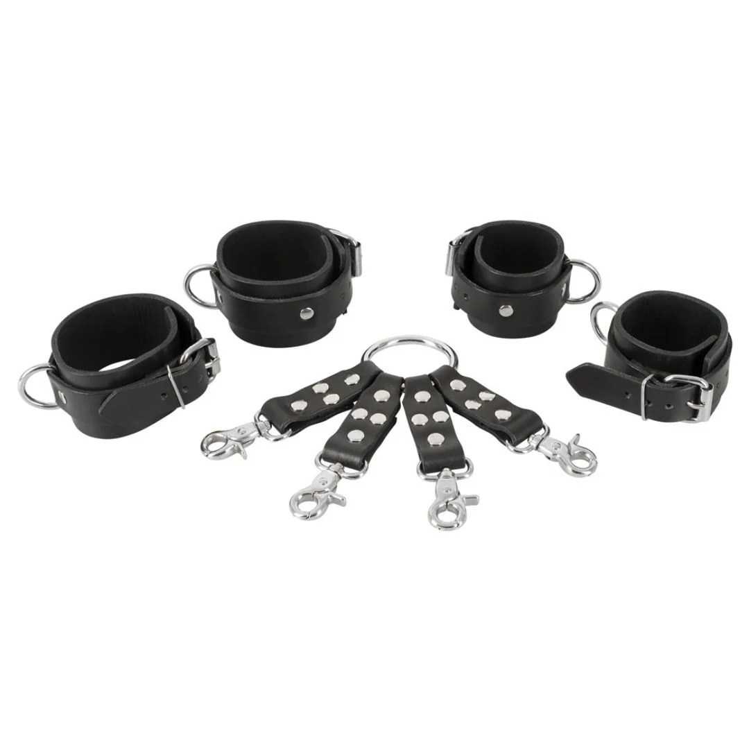 Leder Hogtie Fessel-Set, 3-teilig