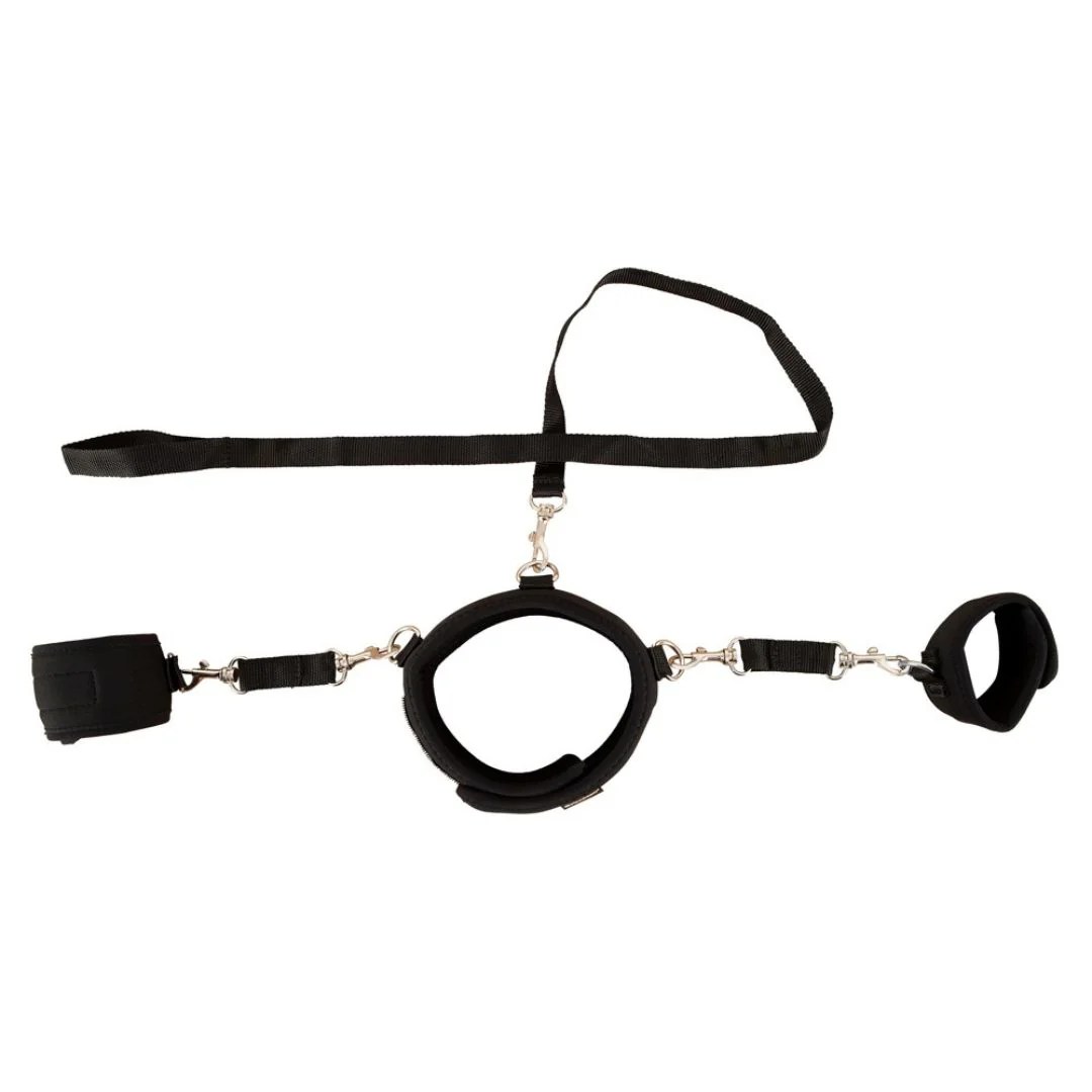 Halsband mit Handfesseln und Leine