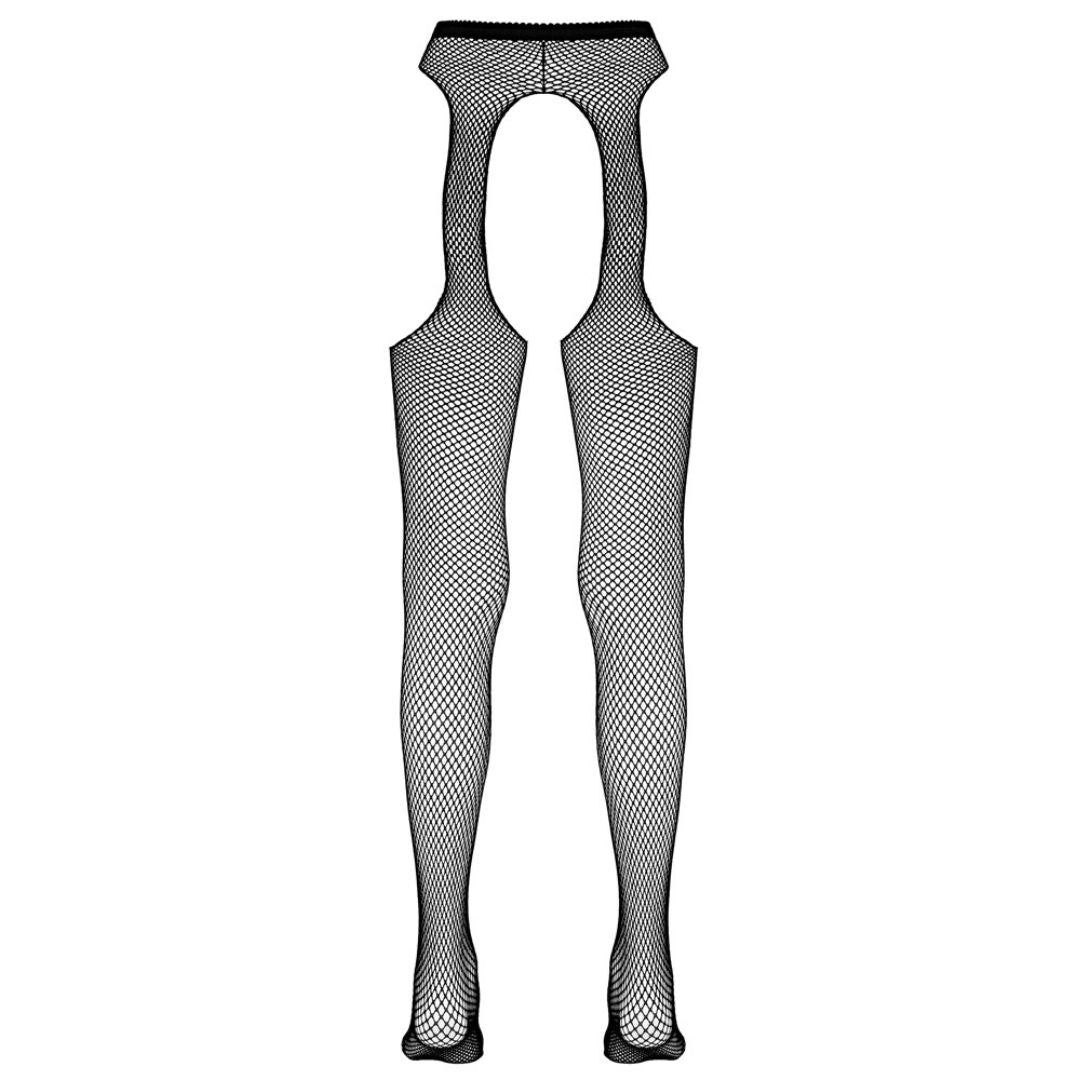Netzstrumpfhose ouvert in Strapsgurt-Optik