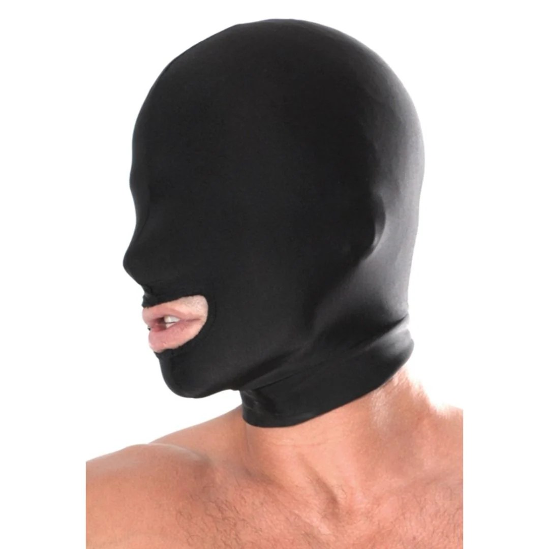 Elastische Kopfmaske mit Mundaussparung
