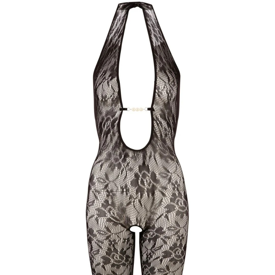 Spitzen-Catsuit Ouvert mit Perlen-Detail