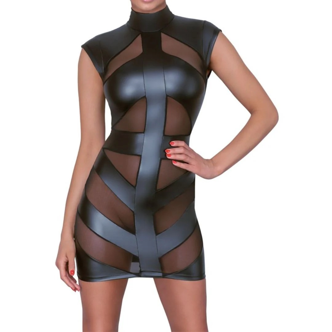 Minikleid im Mattlook mit Powernet-Einsätzen