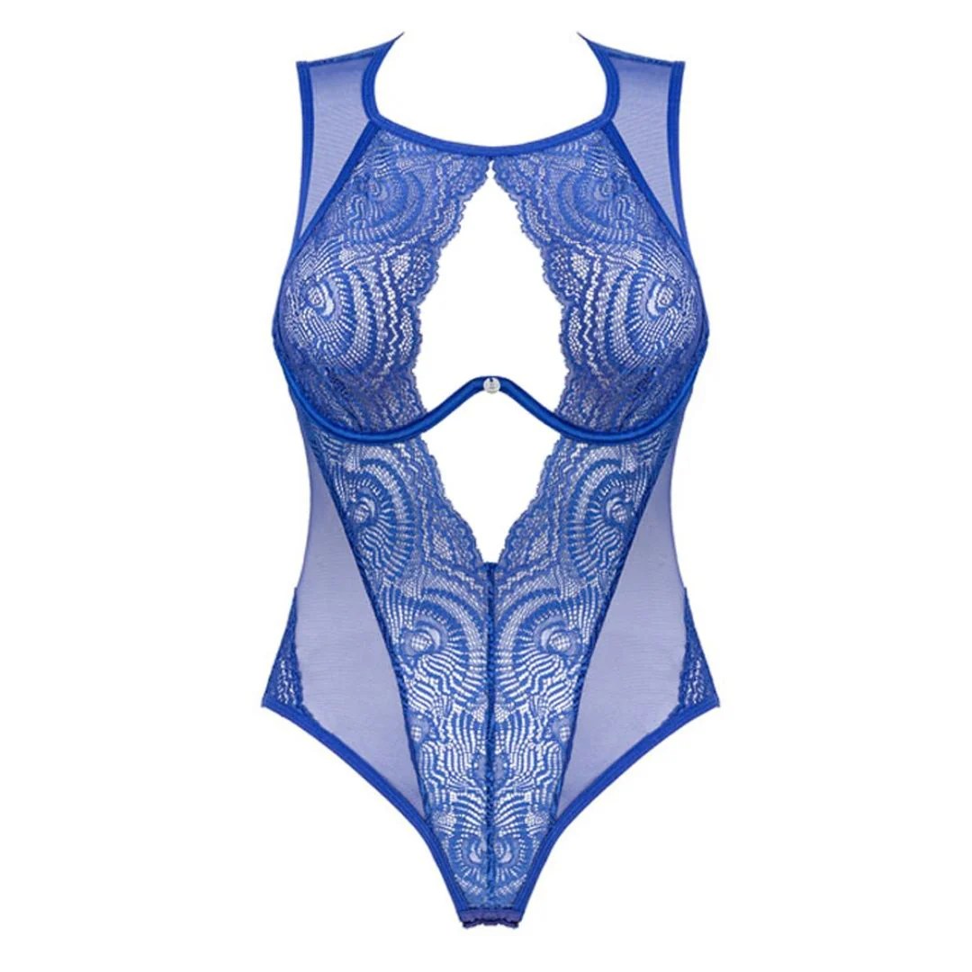 Bügel-Body aus Spitze und Powernet