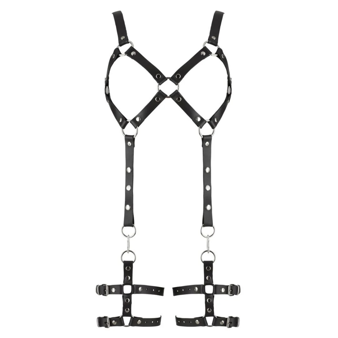 Harness aus Leder mit abnehmbaren Beinfesseln