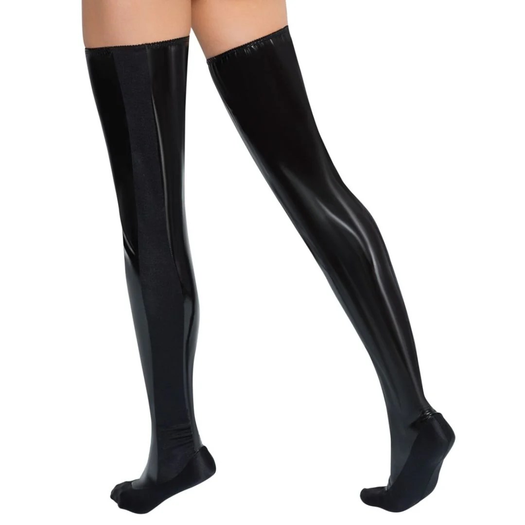 Overknee Bettstiefel aus Lack