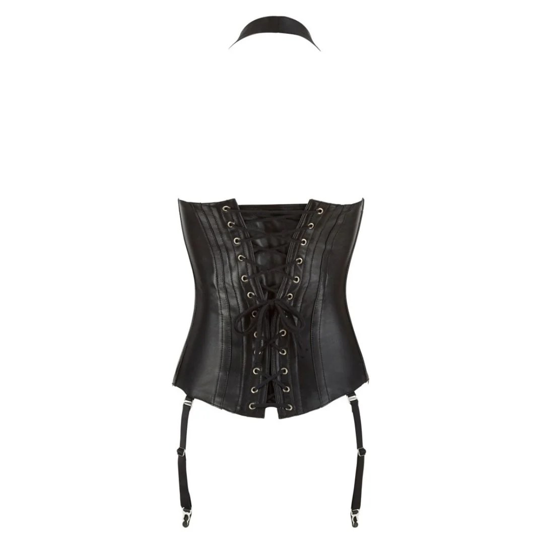 Corsage aus Lammnappa-Leder im Biker-Style